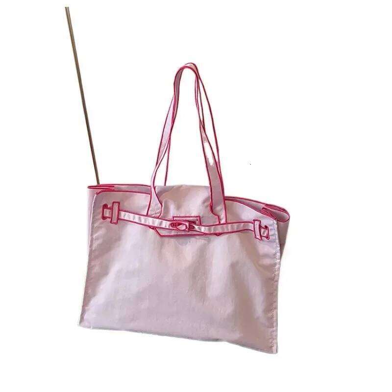 Stylish Design Solid Color Embroidery Shoulder Bags 2025 New High Quality Soft Nylon Large Capacity Sewing Thread Handbags Y260205