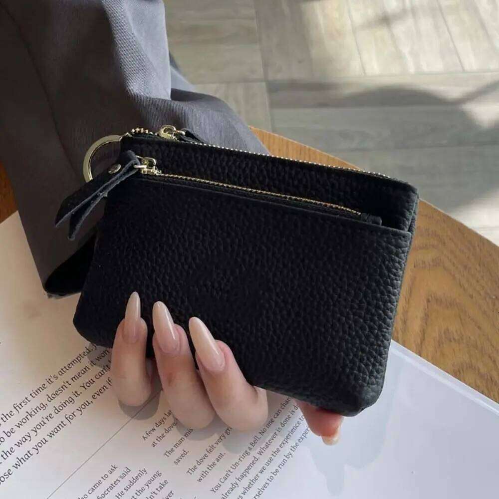 Multi Card Slots Women Short Wallet Hand Clutch Zipper Small Cowhide Wallets Multifunctional Solid Color Pu Coin Purse Party Y260206