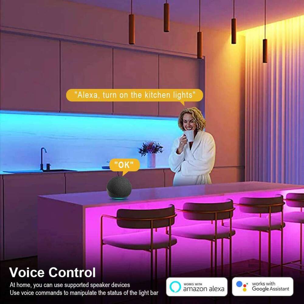 Black Silica Gel Tube LED Strip Lights Tuya Smart Life WiFi Bluetooth APP Control RGB Neon Sign Tape For Christmas Decor Z260206