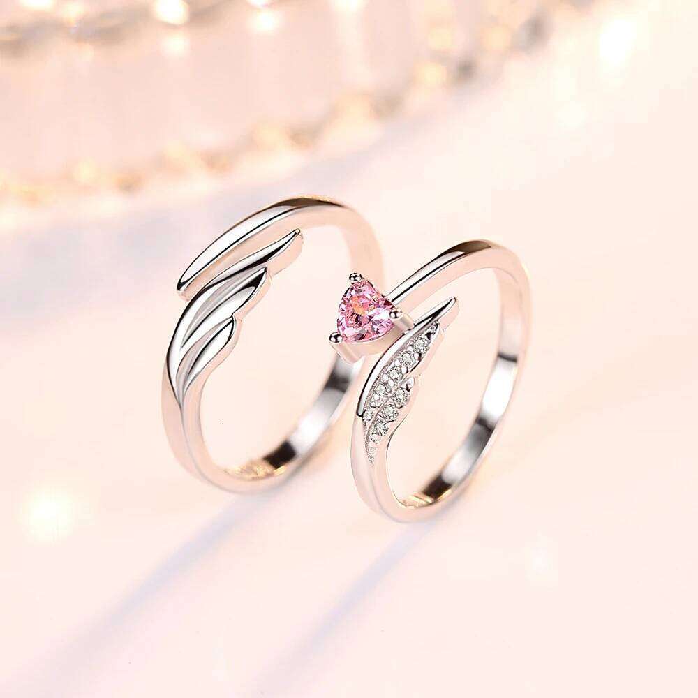 Woman's 925 Sterling Silver Fashion Jewelry New Crystal Zircon Wings Couple Rings For Man XY0347 W260206