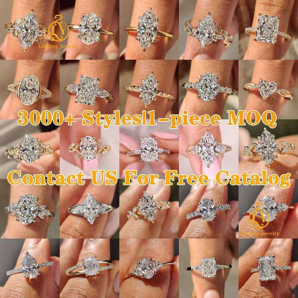 Custom Fine Luxury Rings 14K 18K Solid Gold Rhodium Plated 1Ct 2Ct 3Ct 5Ct Radiant Cut IGI Certified Lab Grown Diamond