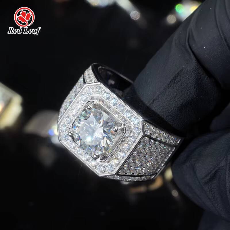 Redleaf White Gold Lab Grown Diamond IGI Certified 14k 18K Customized Unisex Wedding Ring DEF VVS VS Round Lab Diamond Party