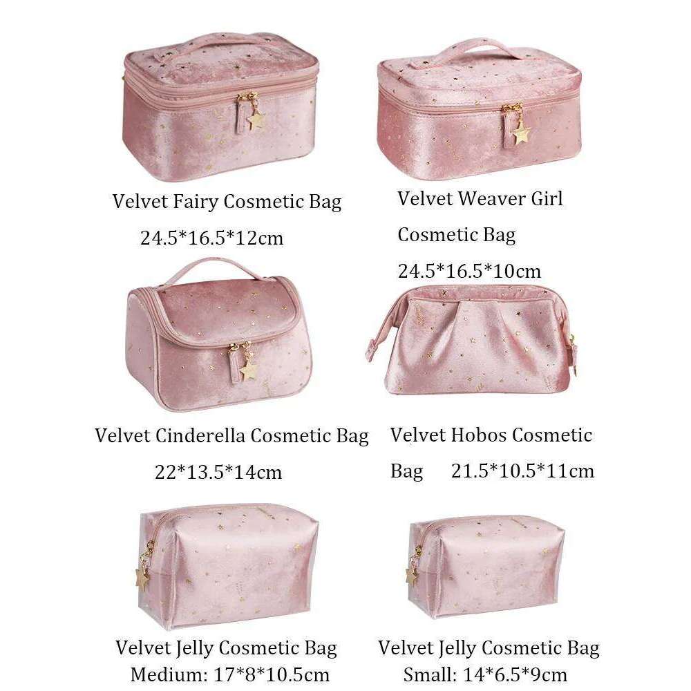 Women Velvet Cosmetic New Ins Fairy Cosmetics Storage Bag Fashion Court Style Large Capacity Travel Wash Package Y260206