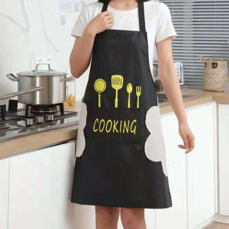 Waterproof Oilproof Can Wipe Hands Kitchen Work Clothes Home Cooking Cleaning Men and Women Universal Sleeveless Apron S260205