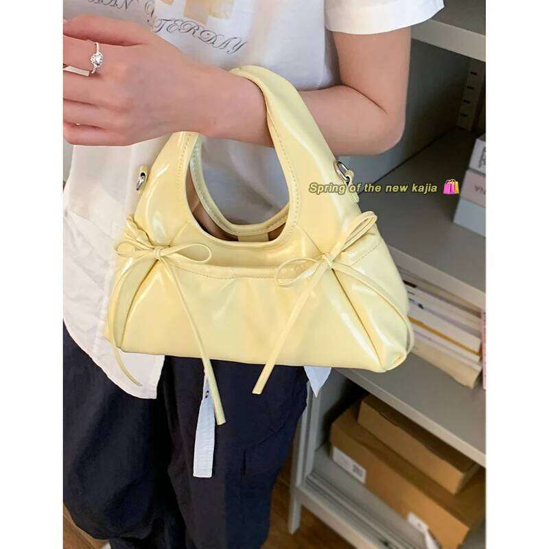 Korean Niche Underarm Bag Women's 2025 New Fashion Bow Single Shoulder Crossbody Bags Y260205