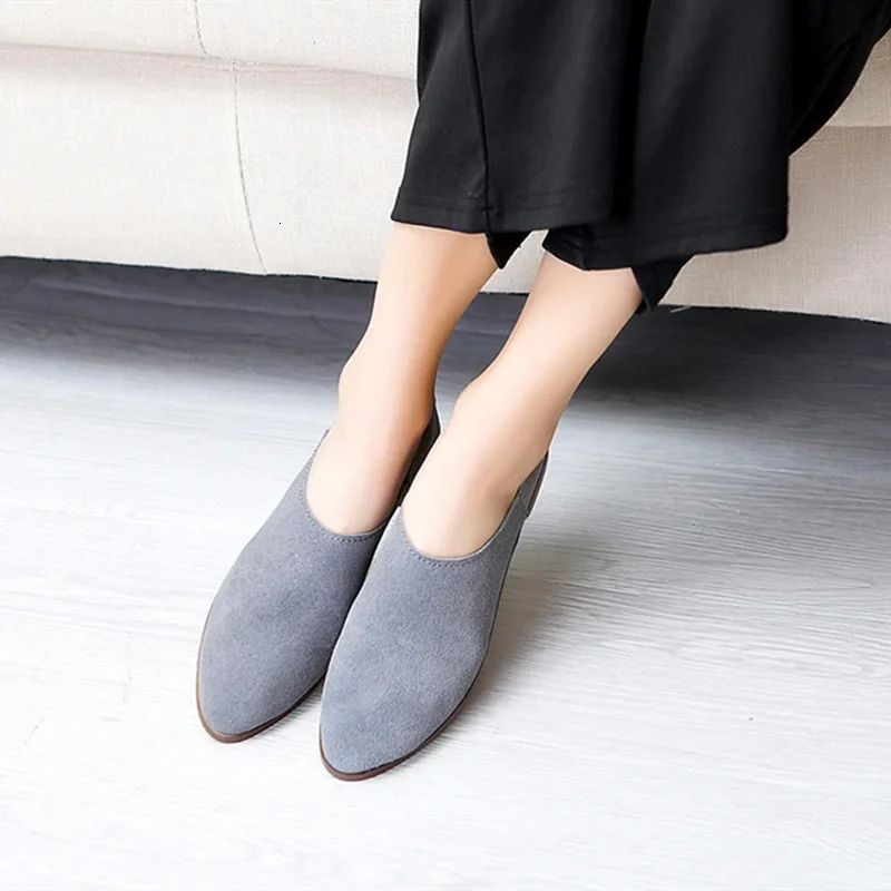 AIYUQI Ballet Flats Womens Shoes Genuine Leather Large Size 41 42 43 Pointed Toe Womens Loafers 260124