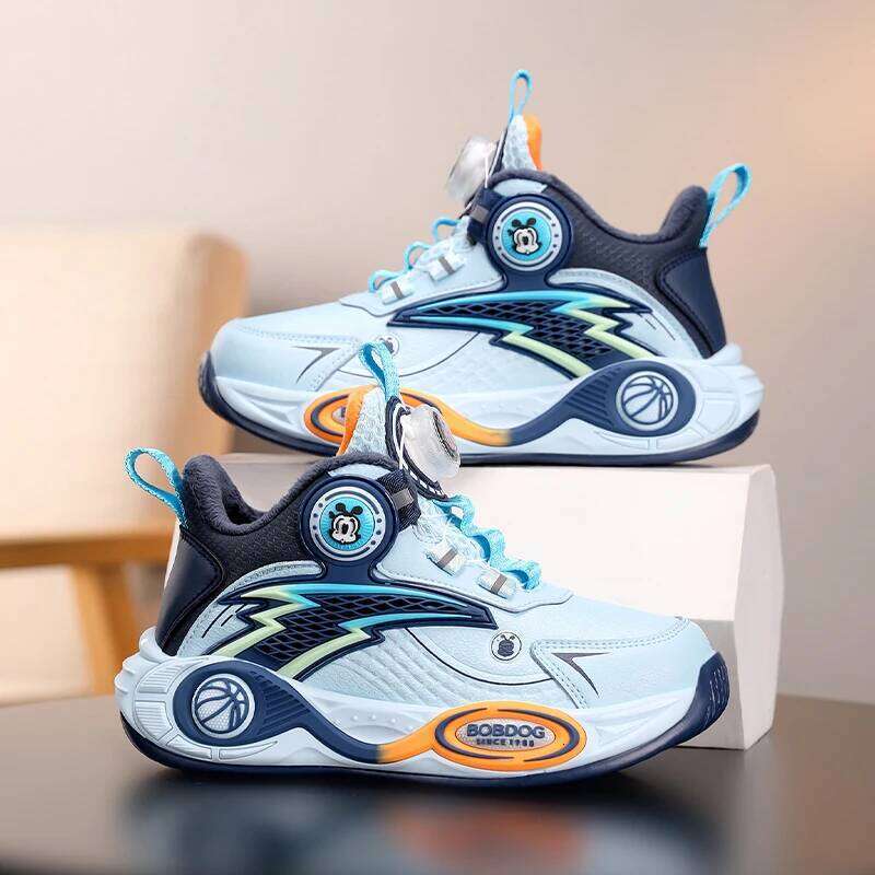 Children Boys Basketball Fashion Luxury Non-slip School Kid High Top Shoes Sports Tennis Sneaker for Boy 26Y0206