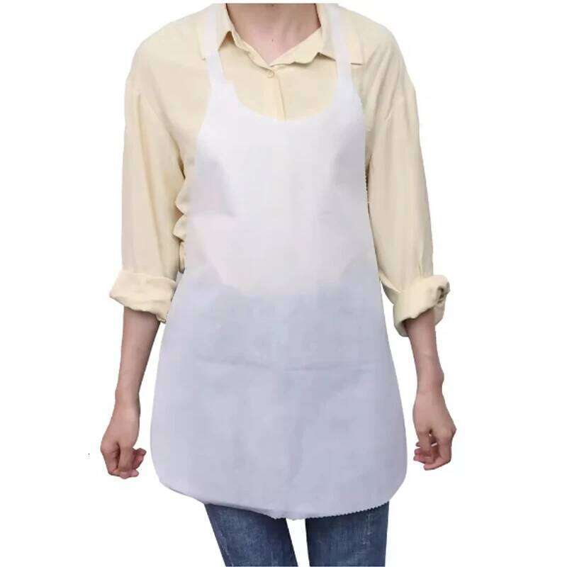 10-20Pcs Non Woven Disposable Aprons Solid Color Household Cleaning Kitchen Cooking Anti-fouling Restaurant Barbecue Apron S260205