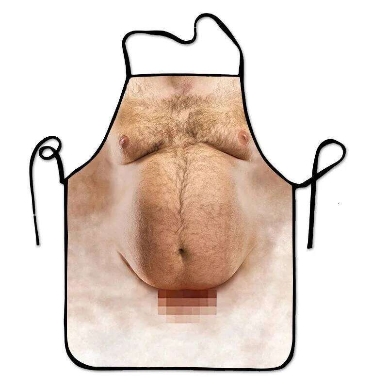 Funny Men BBQ Kitchen Pottery Men's Dress Apron for Cooking Baking - Durable Grilling Aprons S260205