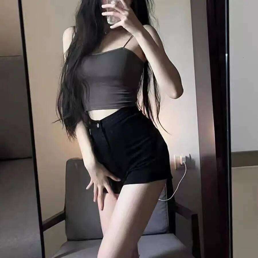 Korean Style Streetwear Women Casual Fashion Low Waist Jeans Gothic Black Denim Shorts Pants for Ladies Outfits Chic XJ260206