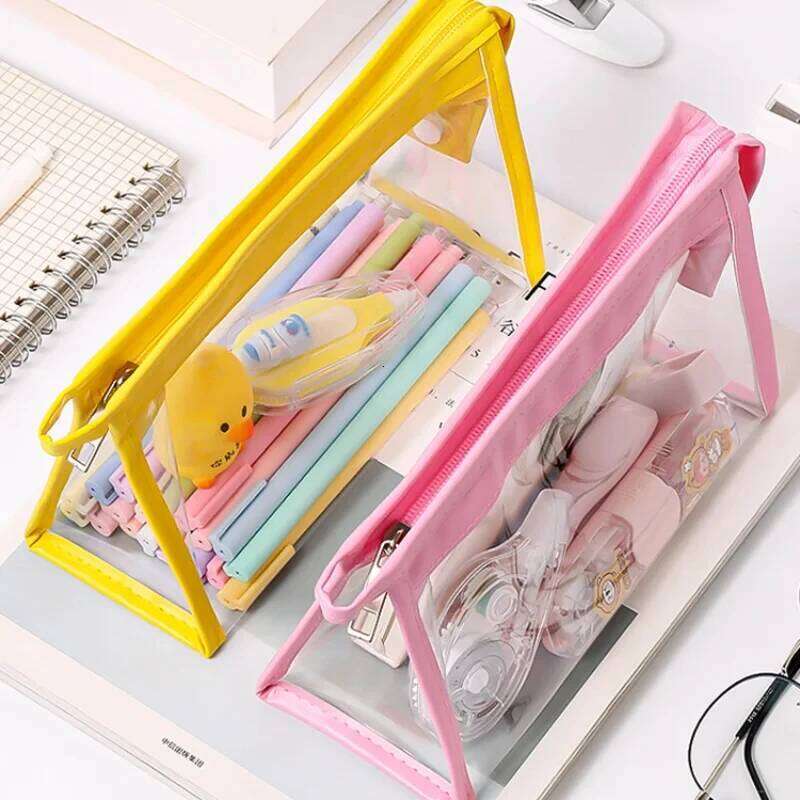 Large Capacity Waterproof Cosmetic Bag Clear Summer Storage Makeup Organizer Bags Supplies Girl Transparent Pencil Case Y260206