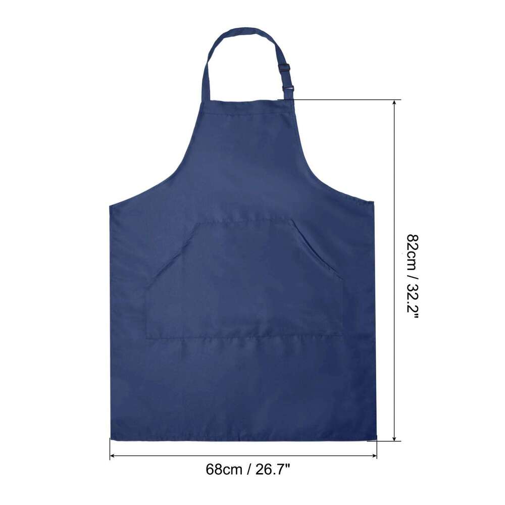 Uxcell 82x68cm Kitchen Cooking Aprons Adjustable Bib Waterproof Long Ties Apron with 2 Pockets for Men Women Chef S260205