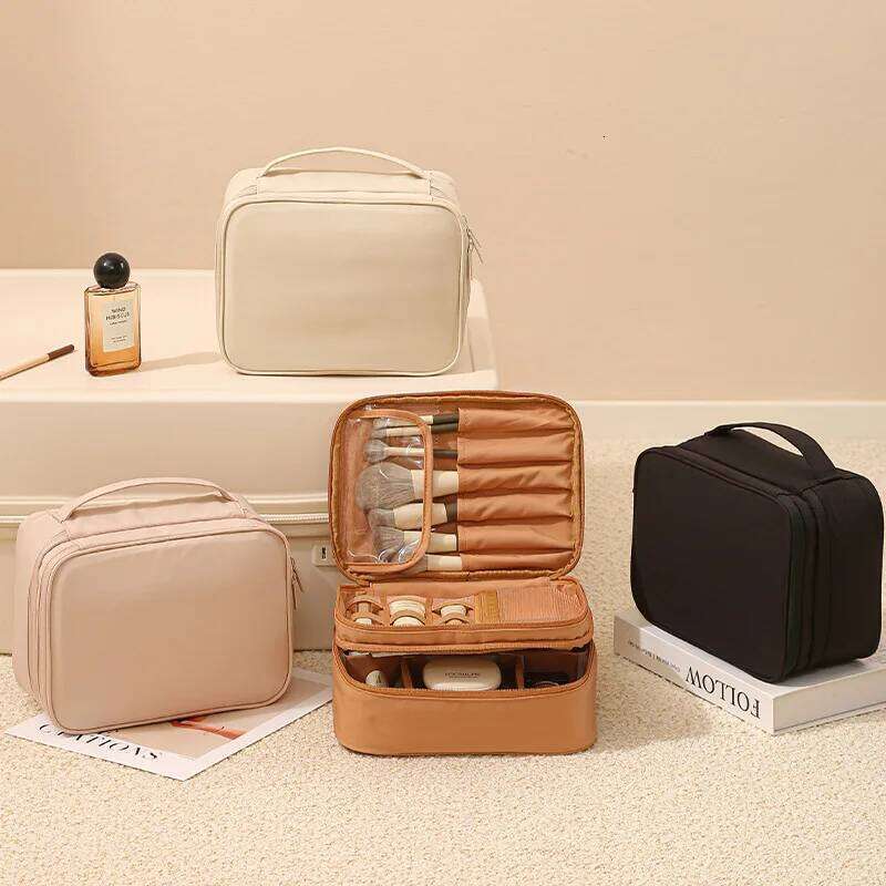 New Design Washbag with Compartments, Portable Oxford Fabric Makeup Bag for Travel Y260206
