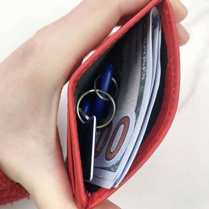 1PCS Man Purses Ultra Thin Mini Business Bank Credit Card Holder Wallet Simple Black Women Small Coin Cards Cover Pouch Case Bag Y260206