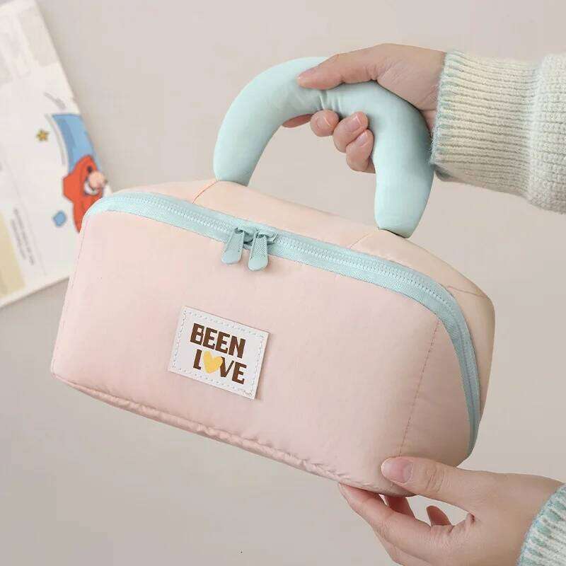 1pc Travel Portable Makeup Organizer Bag Large-capacity Cosmetic Storage Handbag with Zipper Toiletries Bags Y260206