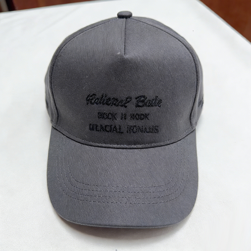 Men's Women's Gray Embroidered Lettering Cap Adjustable Curved Brim Casual Daily Hat