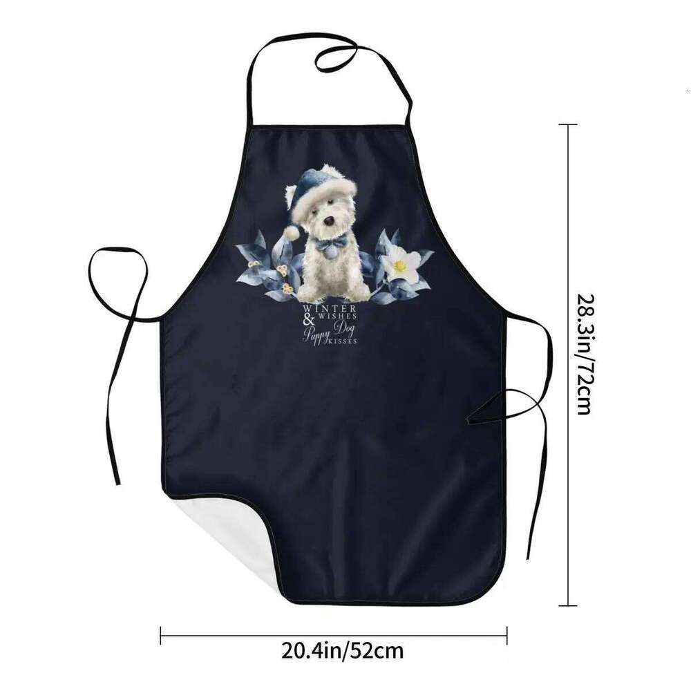 Cute West Highland White Terrier Dog Aprons for Women Men Westie Puppy Adult Kitchen Chef Bib Tablier Cuisine Cooking Baking S260205