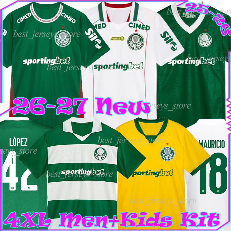4XL 2026/27 Palmeiras LOPEZ soccer jerseys MAURICIO F.TORRES VITOR ROQUE G.GOMEZ PAULINHO R.VEIGA ALLAN THALYS MURILO EVANGELISTA men kids kit sets football shirts