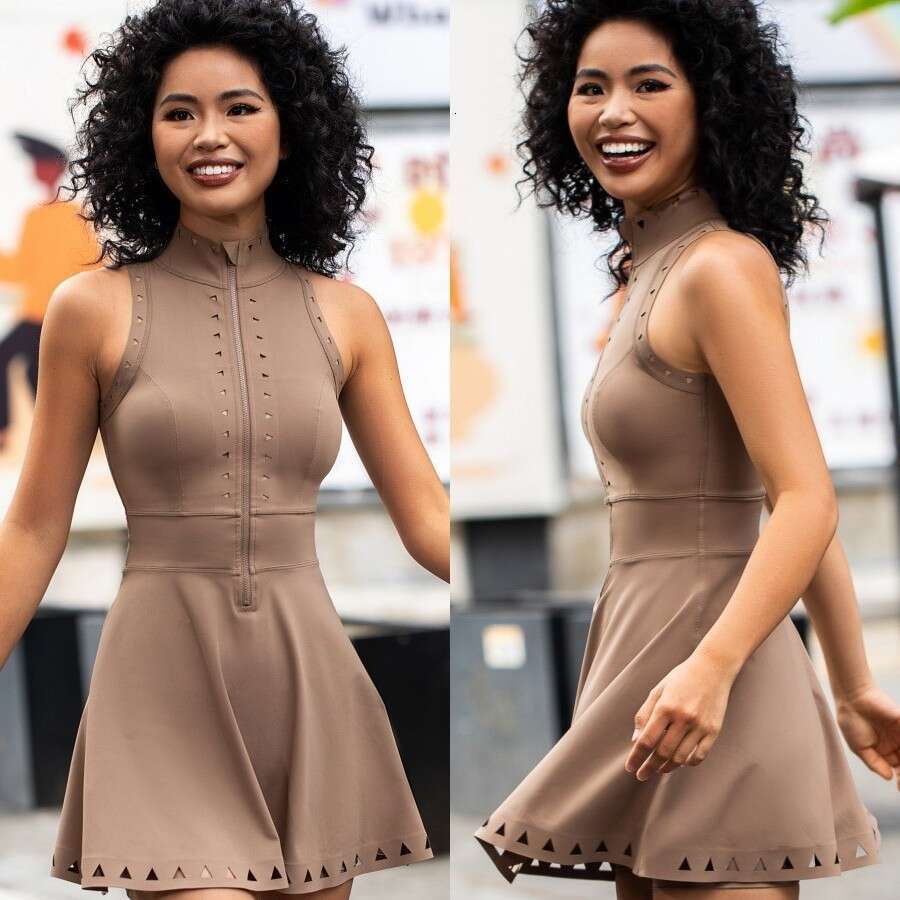 Autumn Winter Fitness One-Piece Skirt for Women Breathable Tight Comfortable Back Hollow with Chest Pad Yoga Outfit Sports Set