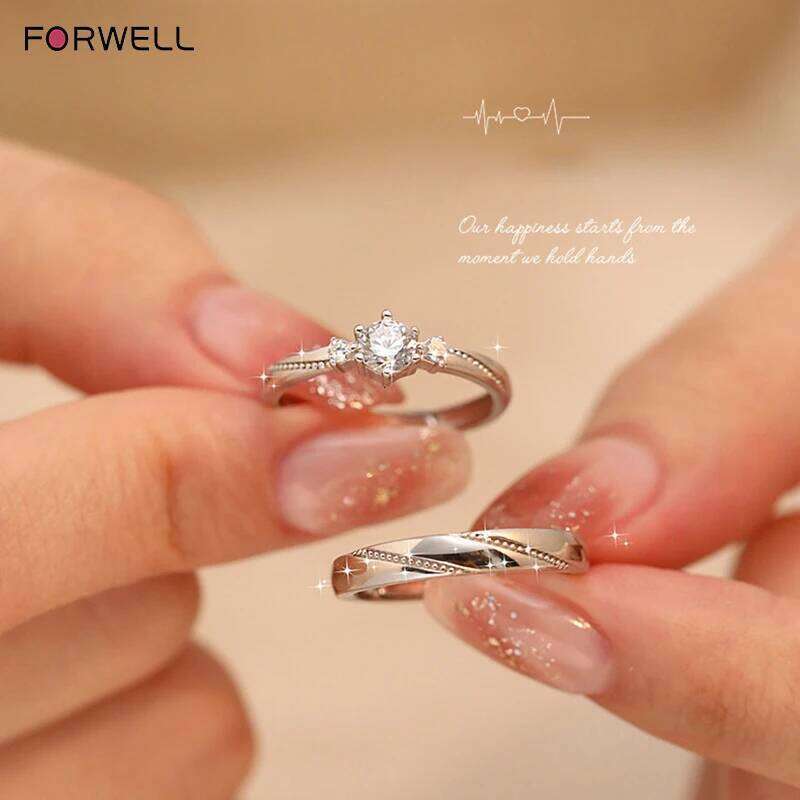 FORWELL Adjustable Rings Set Best Friends Chic Matching Couple Jewelry Unique Valentine's Day Birthday Gift for Her W260206