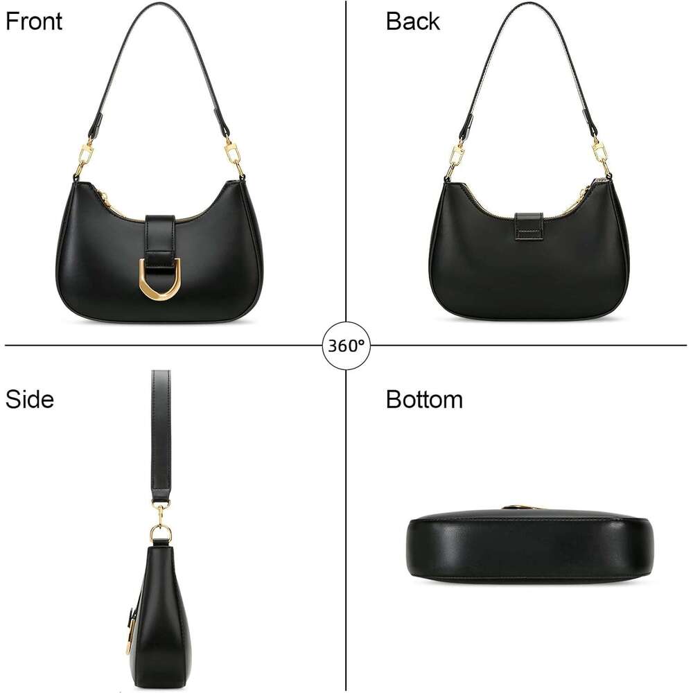 Shoulder Crescent Bag Small Purses For Women Trendy Vegan Leather Purse With Removable Strap