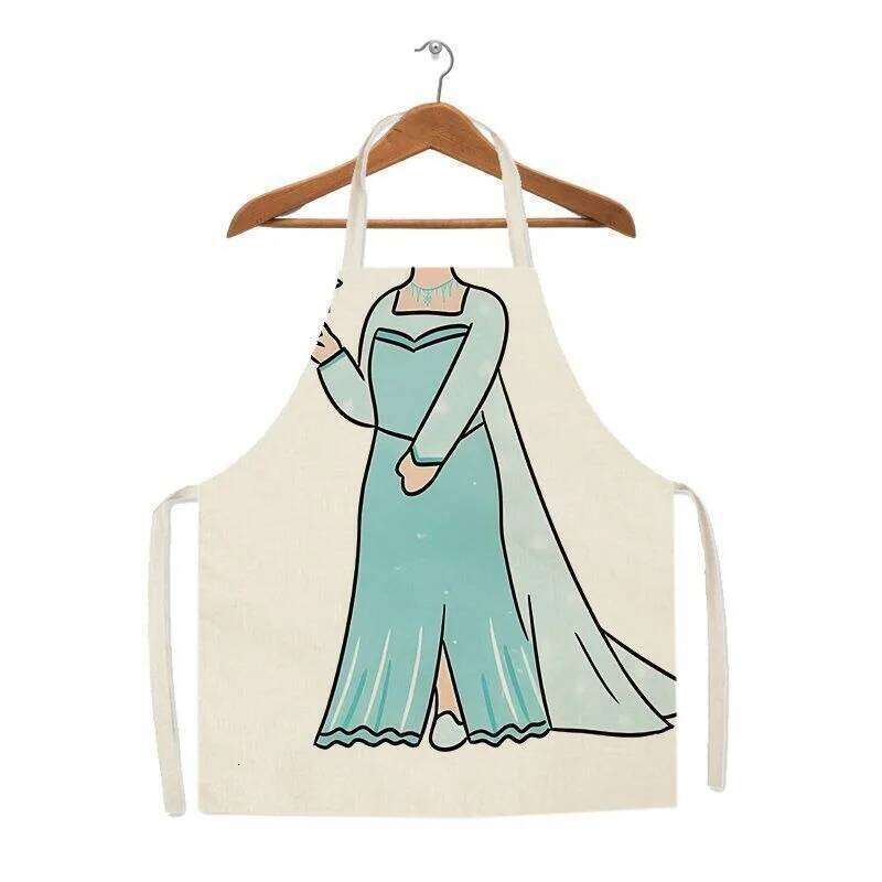 Kitchen cooking baking sleeveless modern simple personalized princess pattern home cleaning linen apron S260205