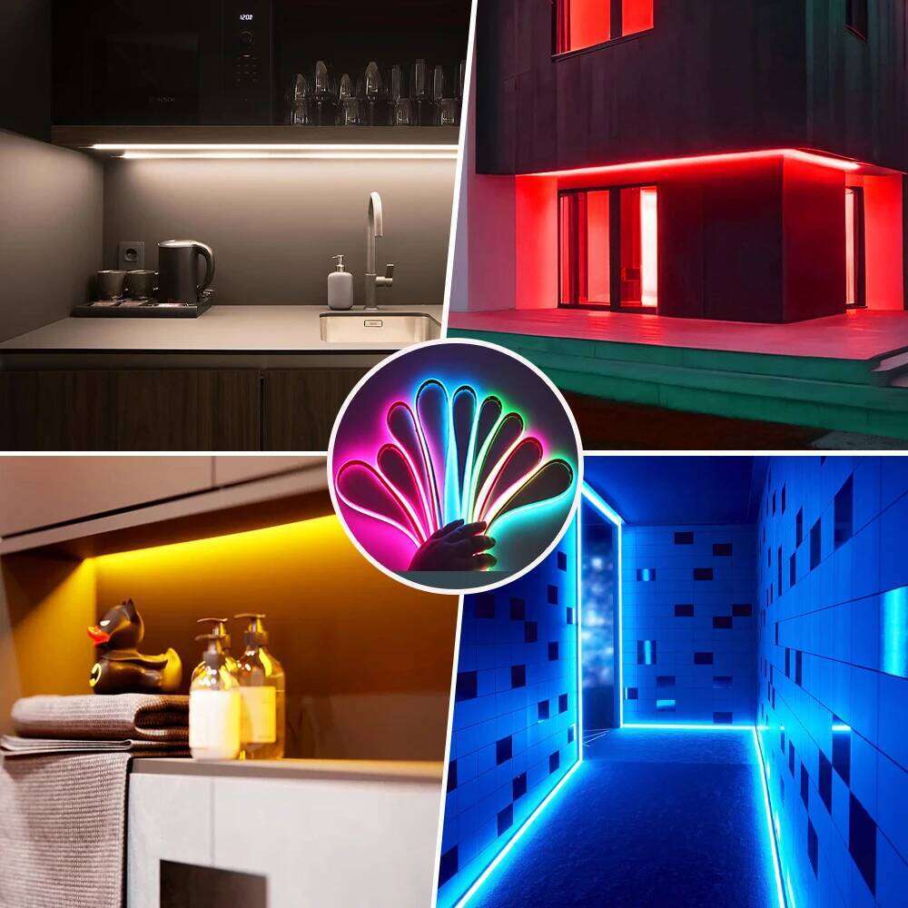 12V 24V IP68 Waterproof COB Neon Strip Hight Bright 320Leds/M Yellow/Pink/Red/White/Ice Blue/Pink Flexible Ribbon Rope LED Light Z260206