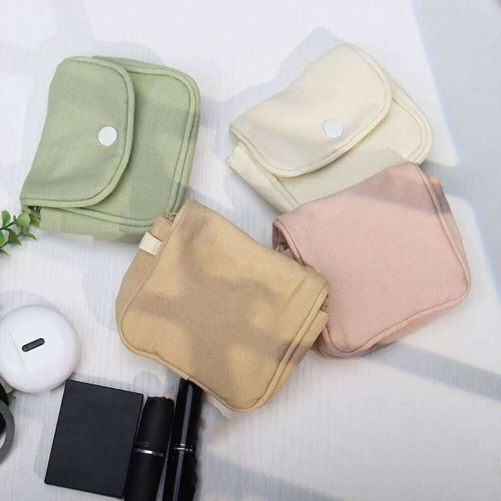 Canvas Mini Coin Purse Solid Color Organizer Student Simplicity Wallet Headphone Bag Key Case Portable Card Holder Y260206