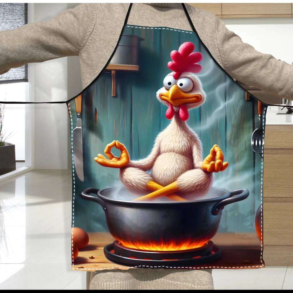 Cartoon Chicken Unisex Kitchen Apron , Fun Cooking Gift, Durable Polyester S260205