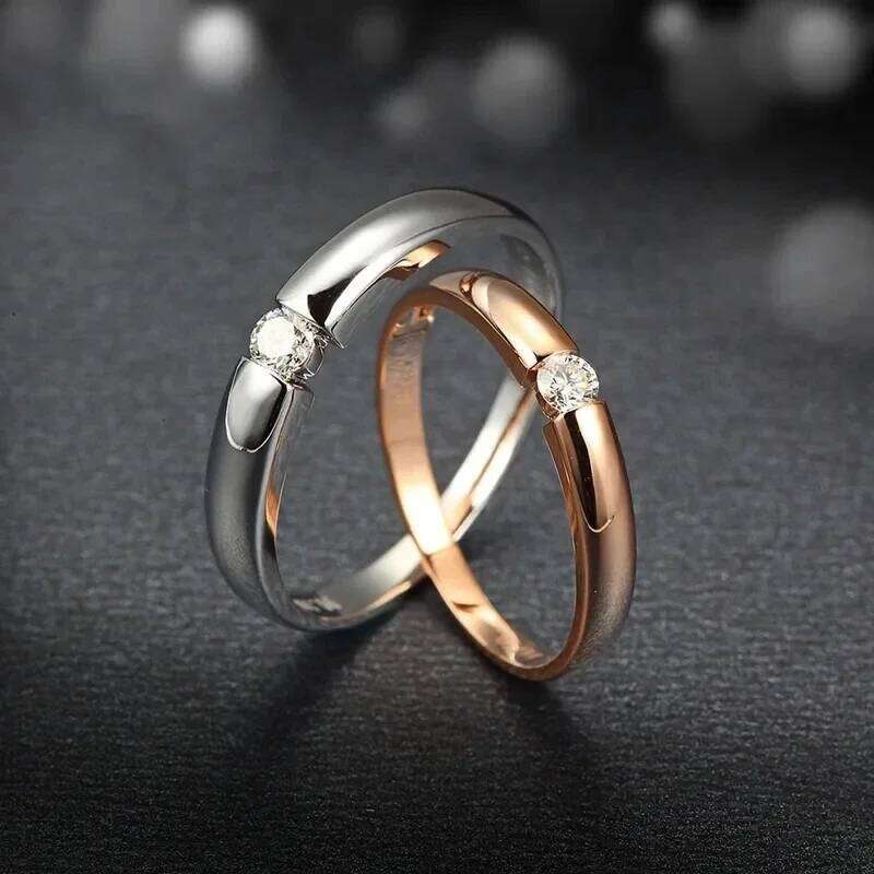 Luxury 3mm Stainless Steel for Women Men Inlay Zirconia Wedding Engagement Valentines Day Gift Female Stackable Ring W260206