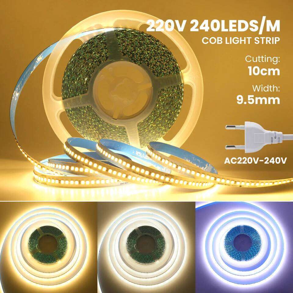 AC 220V 110V LED Strip 240Leds/M IP44 10CM Cut Home Decor Warm/Natural White Self Adhesive Flexible Ribbon Stripe Chain Light Z260206
