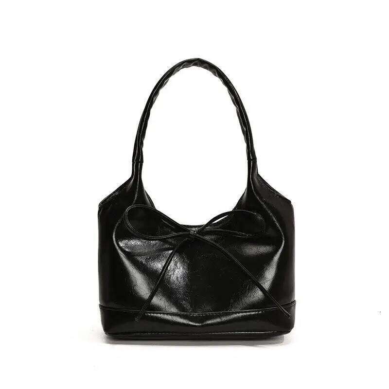 Wax Skin Bow New Style Girl Sexy Handbag Crossbody Commute Cute Waterproof Texture Multi-Functional Large Capacity Storage Bag Y260205
