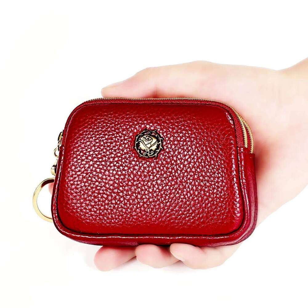 Senorita Fashion Genuine Leather Women Coin Double Zipper Small Purse Wallet Y260206