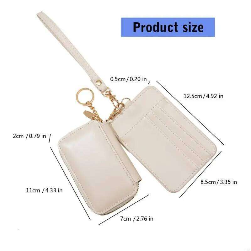 28GD Zip Around Keychain Wallets Card Holder Duals Pounch Wristlet Coin Purse Y260206