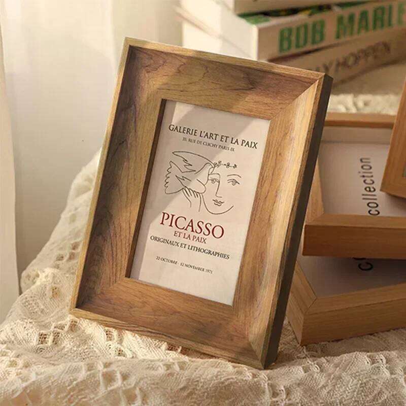 Picture Frame Elegant Vintage Ornate Design With Plexiglass For Wall Tabletop Display Rustic Distressed Wood Grain Decor S260205