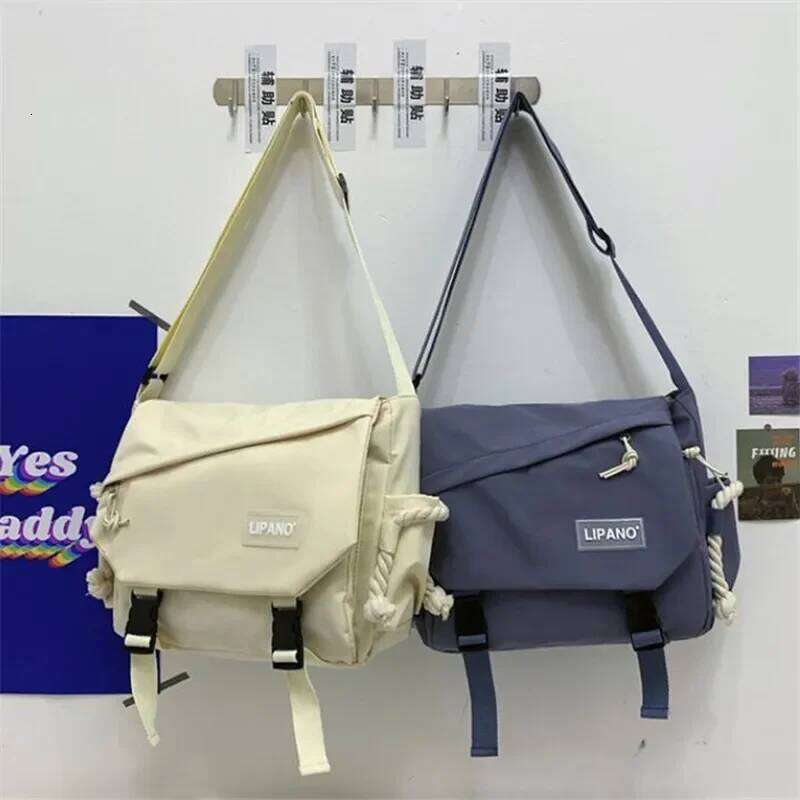 Youth Fashion Nylon Crossbody for Women Handbags Shoulder Large Capacity Solid Canvas Messenger Bag Girls School Bags XJ260129