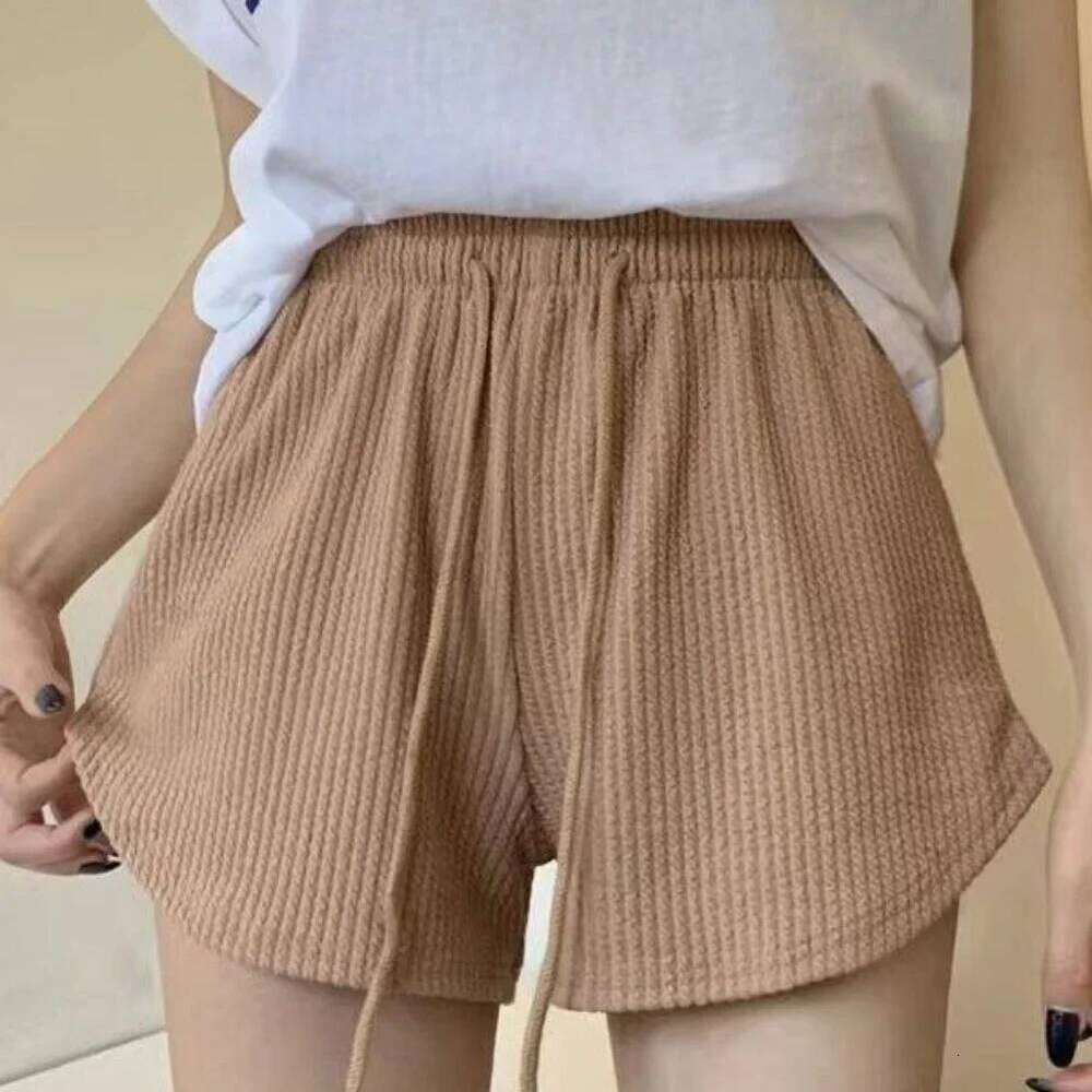 Women's High Waist Solid Color Fashionable Casual Loose Pocket Lace Up Girls Soft Cool Female Shorts XJ260206