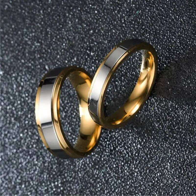 Stainless Steel Wedding Simple Design Couple 4mm 6mm Width Band Ring for Women and Men Memorial Day Gift W260206