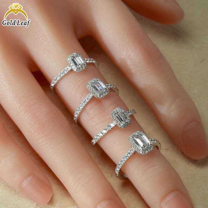 Custom Igi Report 14K Gold Silver 925 Rings VVS VS CVD Emerald 1Ct 2Carat 3Carat 4Carat Lab Grown Diamond Ring