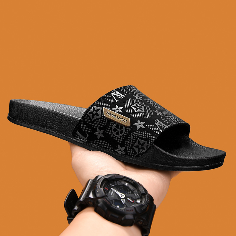 New hot free shipping designer slippers for mens flat slippers black grey Fashionable and versatile outdoor leisure slippers