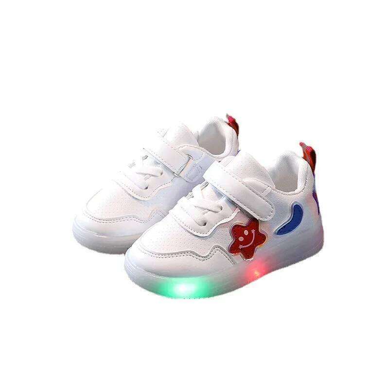 Kids LED Light Casual Boys Cute Cartoon Glowing Sneakers Children Soft Bottom Anti Slip Sports Fashion Girls Shoes H260206