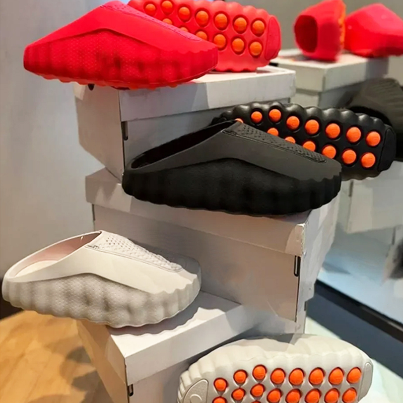 colorful Fashion Desginer Mind 001 Slides Mind001 Slippers Soft Rubber Sandals Comfortable Mules Clog Men Women Beach Shoes Black Red Bone Light Smoke Grey 1049