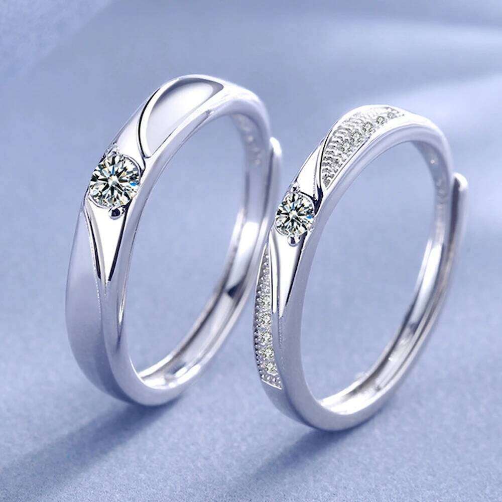 Twisted Copper Plated Platinum Overlap Opening Couple Ring Micro Inlaid Zircon Girl Gift Finger Jewelry Wholesale Drop Shipping W260206