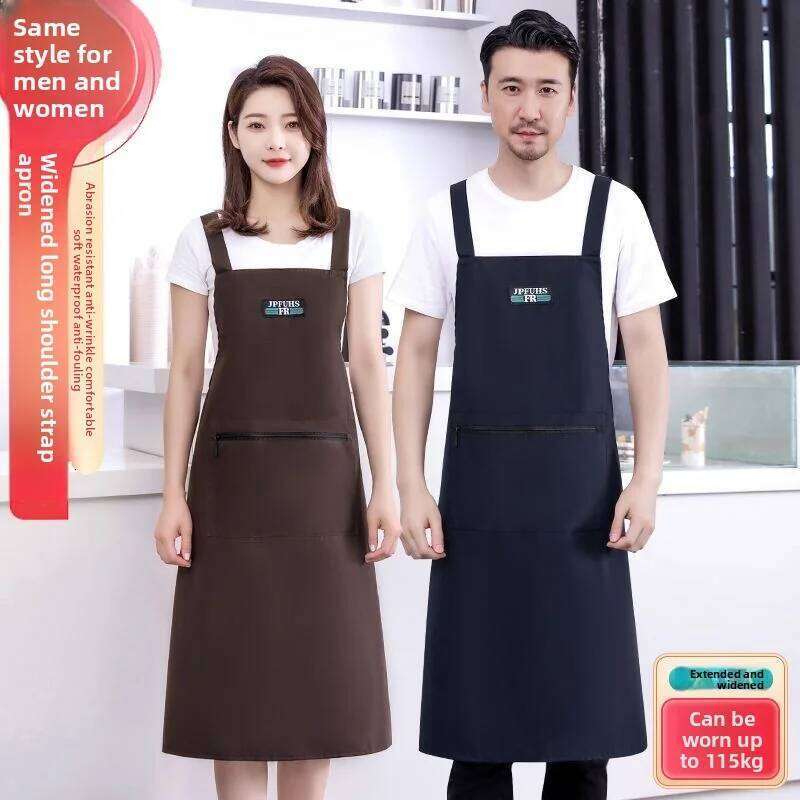 Waterproof Oil-resistant Extended plus Size Kitchen Home Use Knee-length Cooking Dining Workwear Waist Apron S260205 9f0