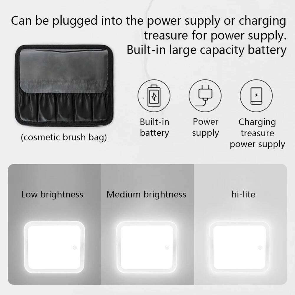 Smart LED Cosmetic Case with Mirror Women Makeup Bag Portable Large Capacity Fashion PU Leather Casual for Weekend Vacation Y260206