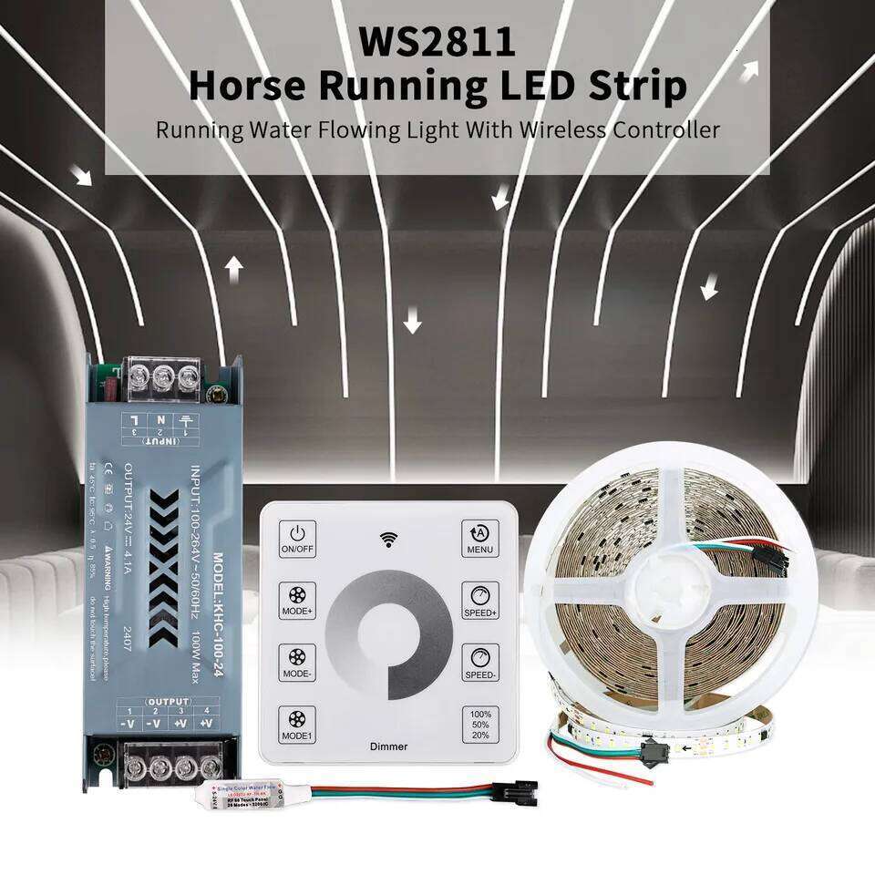 10m WS2811 Running Water Flowing LED Strip Light SMD2835 Horse Race Pixel Addressable Flexible Linear Lamp Set 120LEDs/m DC24V Z260206