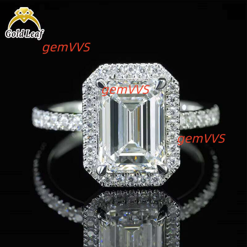 Custom Igi Report 14K Gold Silver 925 Rings VVS VS CVD Emerald 1Ct 2Carat 3Carat 4Carat Lab Grown Diamond Ring