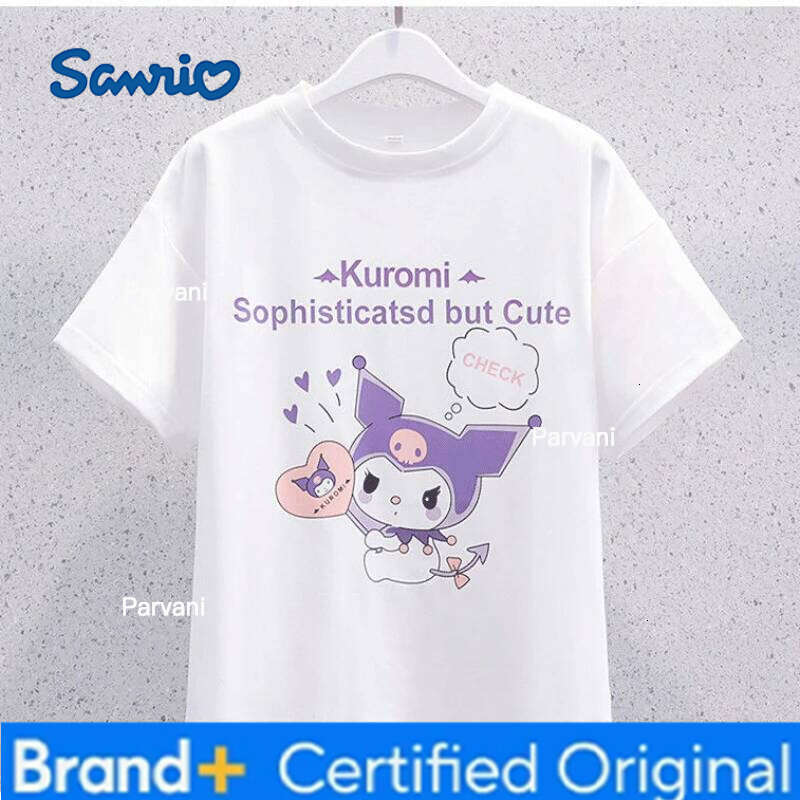 Sanrio Kuromi Kawaii Girls College Style Suit Summer Clothes JK Uniform Skirt Short Sleeve T-shirt Two Piece Set H260206 - view 6