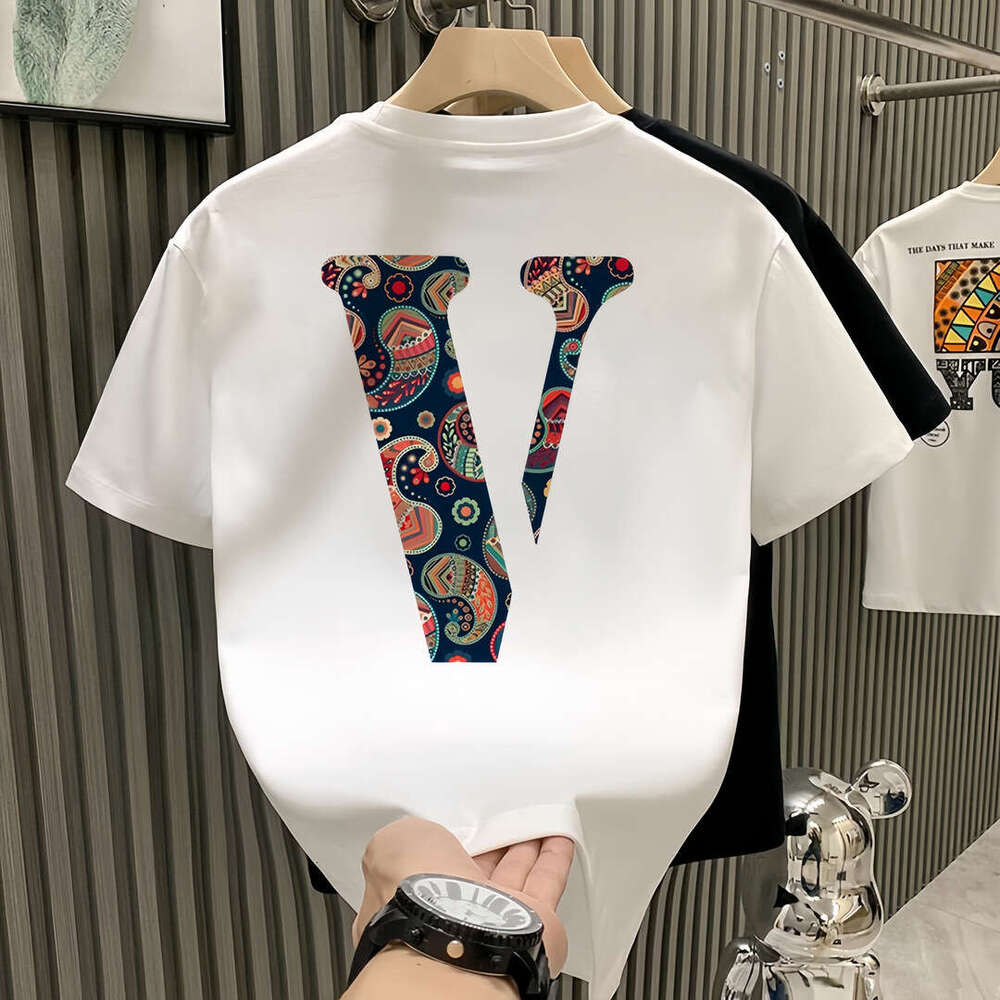 Summer Heavyweight Versatile Brand Men's T-Shirt Round Neck Fashion Casual Trendy Short Sleeve Tee Shirt Top Ins