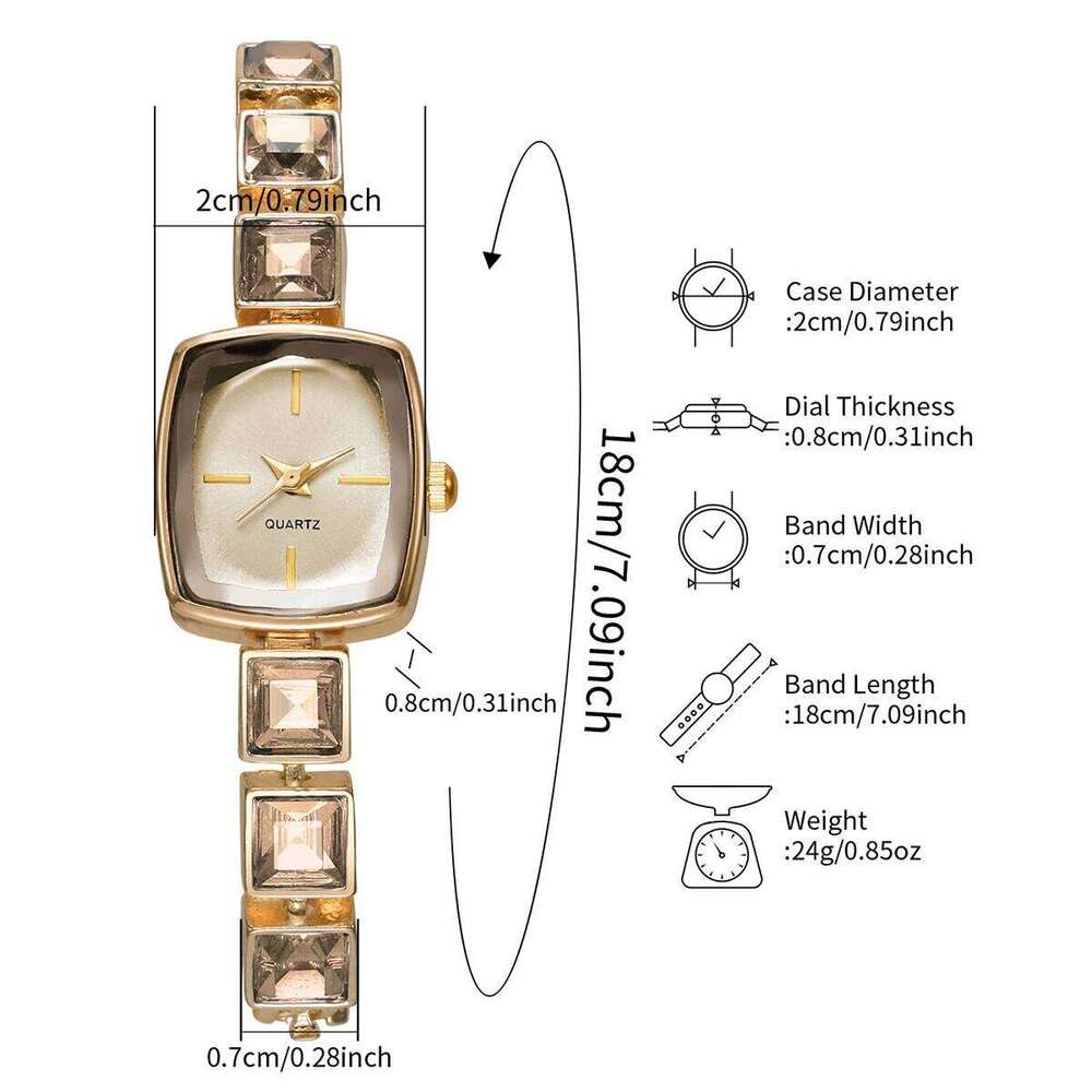 Luxury Rhinestone Women Quartz Watch Elegant Square Dial Bracelet Wristwatch For Ladies Clock Reloj Mujer Z260206